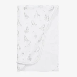 Kissy Kissy White & Grey Giraffe Glee Pima Cotton Blanket (73cm) Online