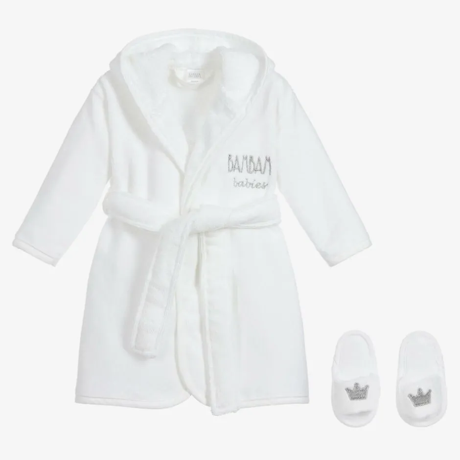 Bam Bam White Bathrobe Baby Gift Set Clearance