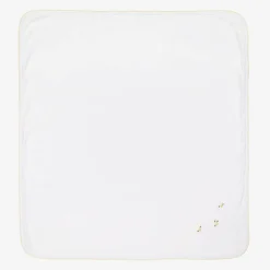 Kissy Kissy White Bee Hive Pima Cotton Blanket (73cm) Sale