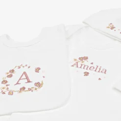 Paint My Dreams White Blossom Personalised Babysuit Gift Set