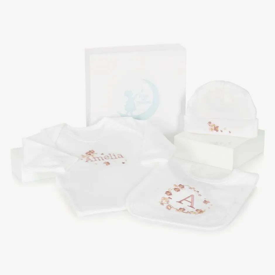 Paint My Dreams White Blossom Personalised Babysuit Gift Set