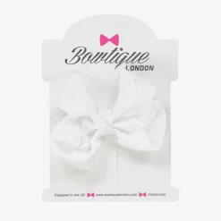 Bowtique London Bow Hair Clip (7cm) White Discount