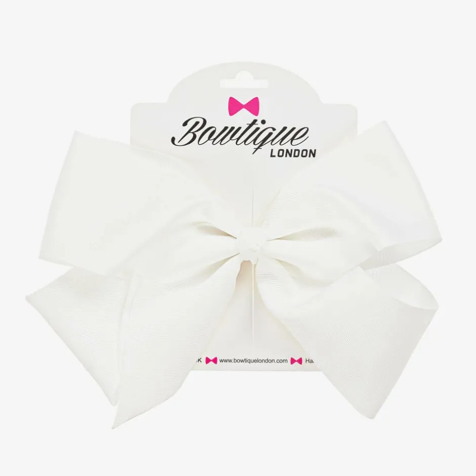 Bowtique London White Bow Hair Clip (20cm) New