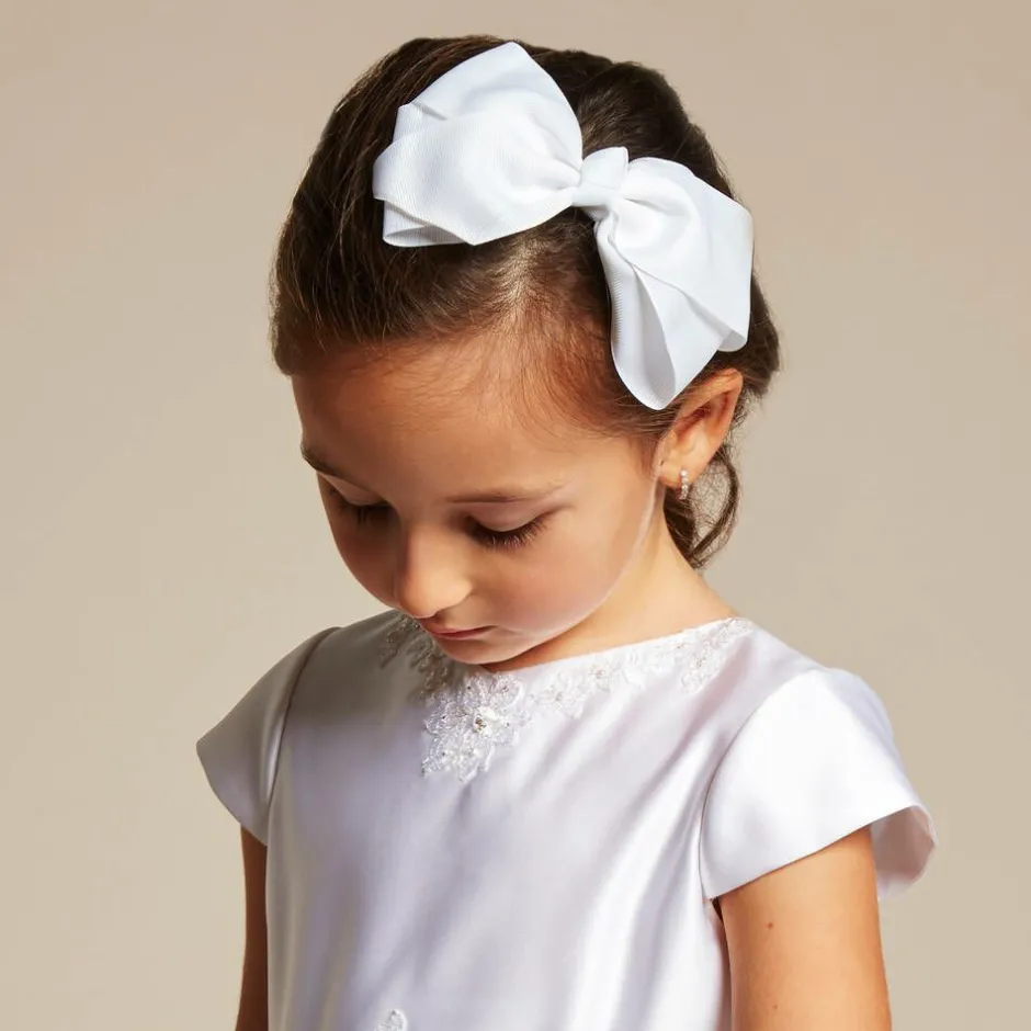 Bowtique London Bow Hair Clip (15cm) White