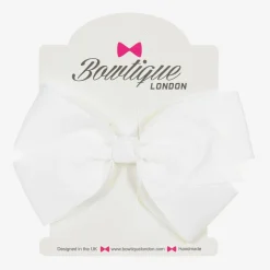 Bowtique London Bow Hair Clip (15cm) White