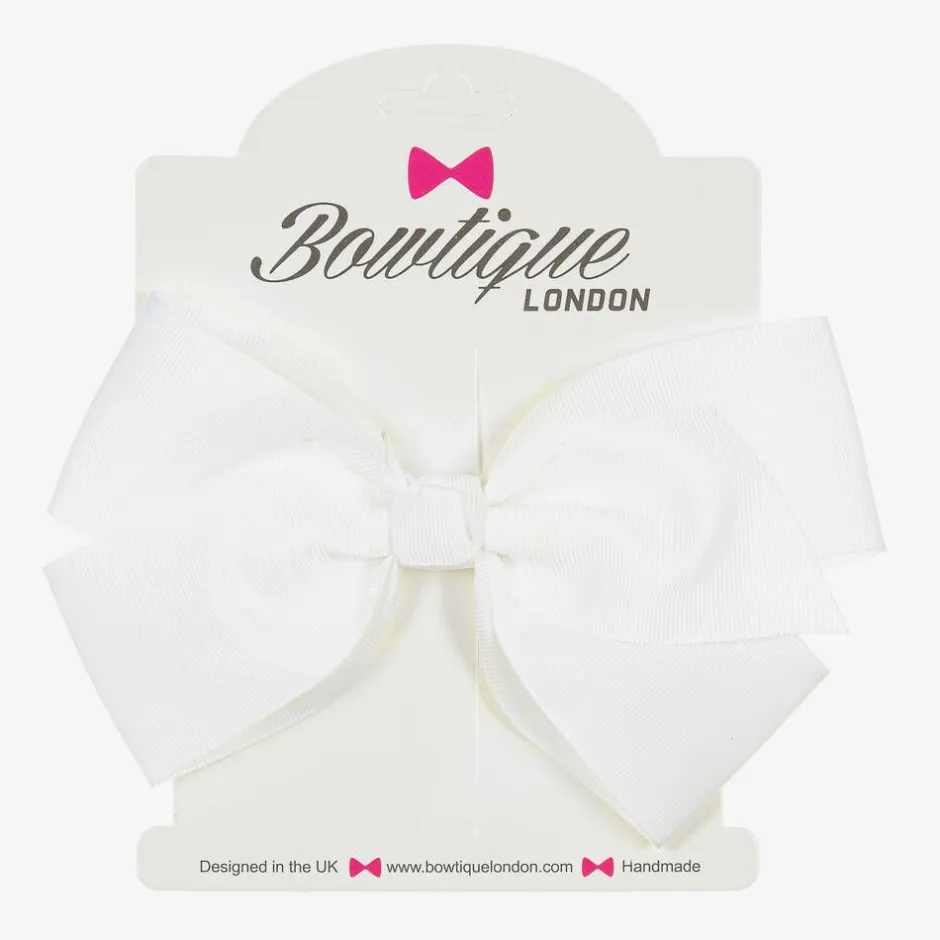 Bowtique London Bow Hair Clip (15cm) White