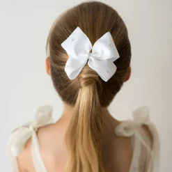 Cute Cute White Bow Hair Clip (10cm) Clearance