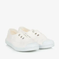 Pisamonas White Canvas Slip-On Trainers Sale