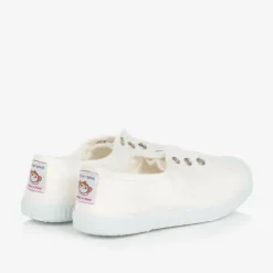Pisamonas White Canvas Slip-On Trainers Sale
