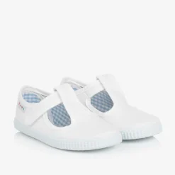 Pisamonas White Canvas T-Bar Shoes Best