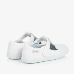 Pisamonas White Canvas T-Bar Shoes Best