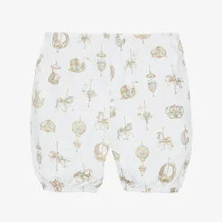 Atelier Choux Paris White Carousel Print Cotton Bloomer Shorts Sale