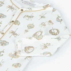 Atelier Choux Paris White Carousel Print Cotton Babygrow Online
