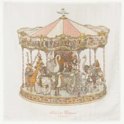 Atelier Choux Paris White Carousel Swaddle (98cm) Outlet