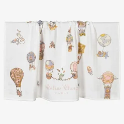 Atelier Choux Paris White Circus Swaddle (100cm)