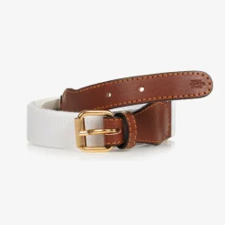 Zaccone White Cotton & Leather Mouse Belt Sale