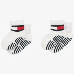 Tommy Hilfiger White Cotton Ankle Socks (2 Pack) Online