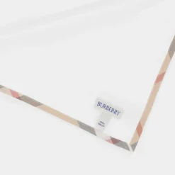 Burberry White Cotton Baby Blanket (100cm) Clearance