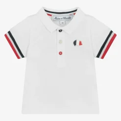 Tartine et Chocolat White Cotton Baby Polo Shirt Hot