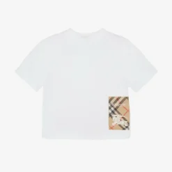 Burberry White Cotton Baby T-Shirt Online