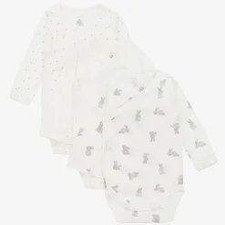 Petit Bateau White Cotton Bodyvests (3 Pack) Clearance