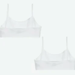 Petit Bateau White Cotton Bra Tops (2 Pack) Outlet