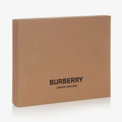Burberry White Cotton Check Babysuit Gift Set Outlet