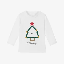 NAME IT White Cotton Christmas Baby Top Sale