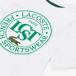Lacoste White Cotton Circle Logo T-Shirt Best