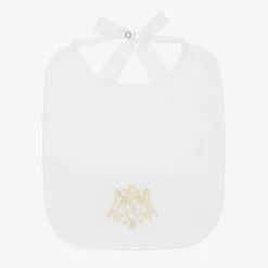 Marie-Chantal White Cotton Crest Bib Hot