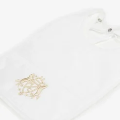Marie-Chantal White Cotton Crest Bib Hot