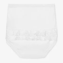 Babidu White Cotton Frilly Pants Hot