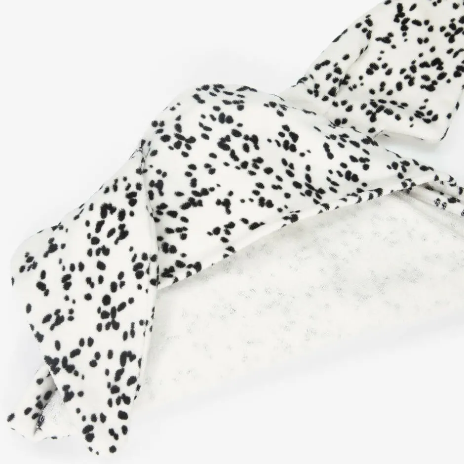 Elodie White Cotton Hooded Spotty Dalmation Towel DalmationDots Discount