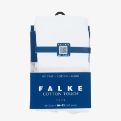 Falke White Cotton Knit Tights Discount