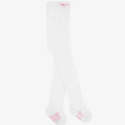 Country Kids White Cotton Knitted Tights Hot