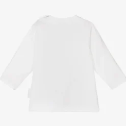 Moncler Enfant White Cotton Multi Logo Top Clearance