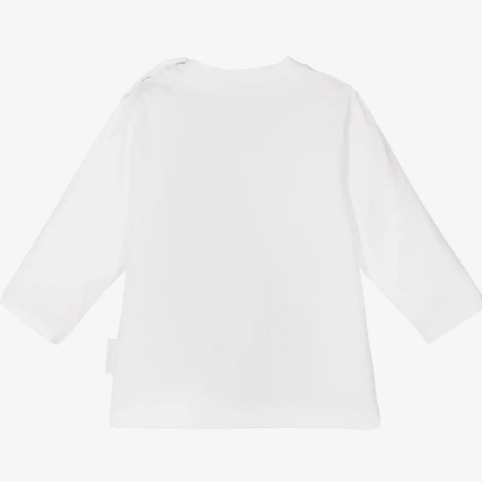 Moncler Enfant White Cotton Multi Logo Top Clearance