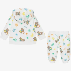 Moschino Baby White Cotton Teddy Bear Tracksuit Online
