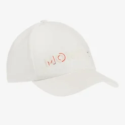 Moncler Enfant White Cotton Tricolour Cap Sale