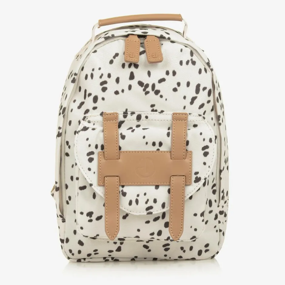 Elodie White Dalmatian Print Backpack (29cm) New