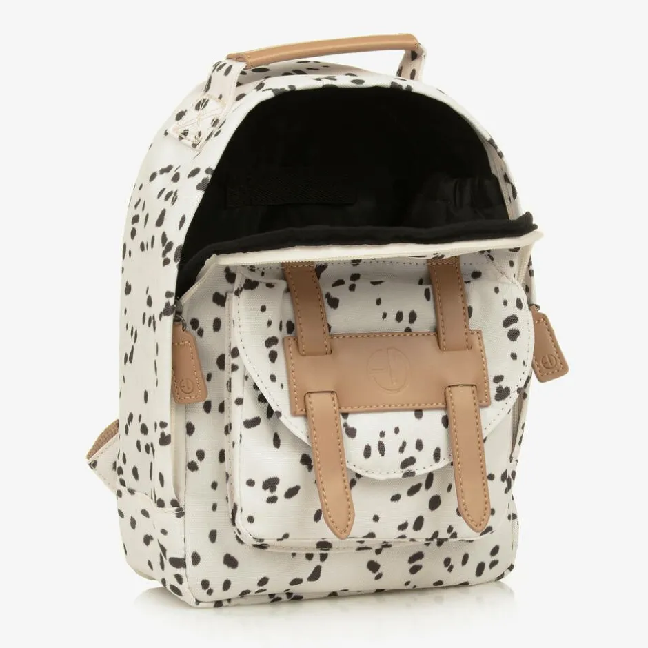 Elodie White Dalmatian Print Backpack (29cm) New