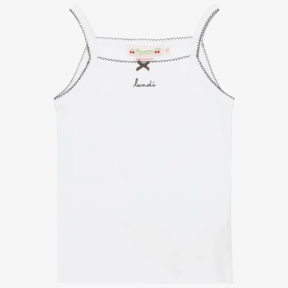 Bonpoint White Days Of The Week Cotton Vests Gift Set Sale