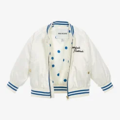 Mini Rodini White Dolphin Baseball Jacket Discount