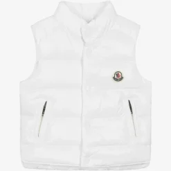 Moncler Enfant White Down Padded Bernard Puffer Gilet Hot
