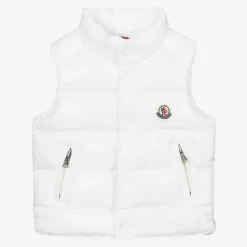 Moncler Enfant White Down Padded Gilet