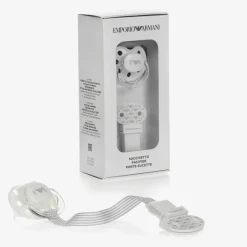 Emporio Armani White Dummy & Clip Set Sale