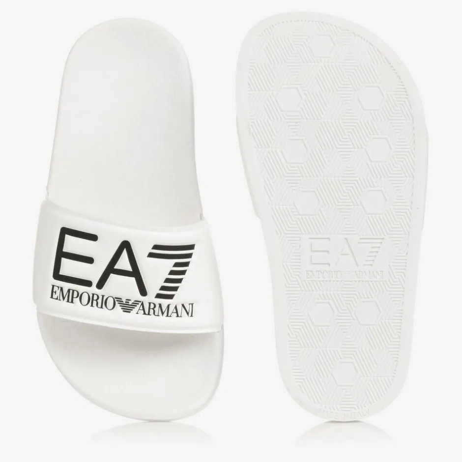 EA7 Emporio Armani White EA7 Logo Sliders Best