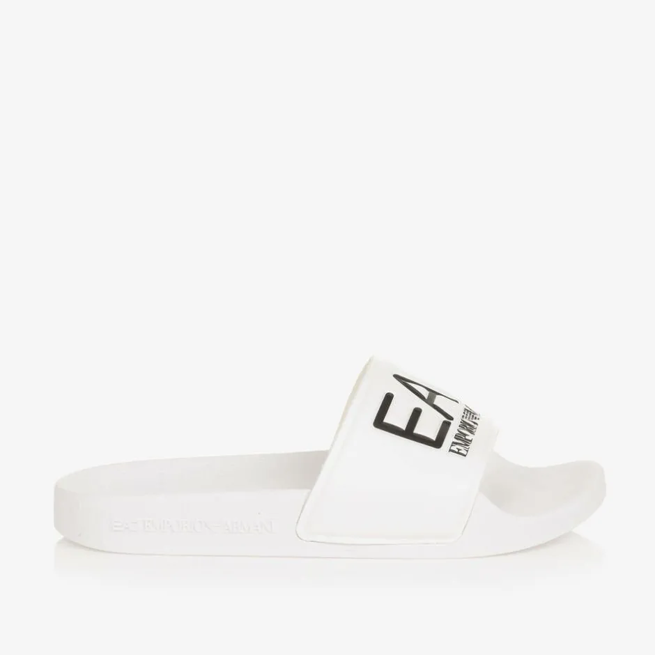 EA7 Emporio Armani White EA7 Logo Sliders Best