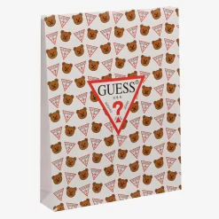 Guess White Embroidered Cotton Bear Babygrow Online