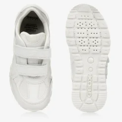 Geox White Faux Leather Trainers Discount